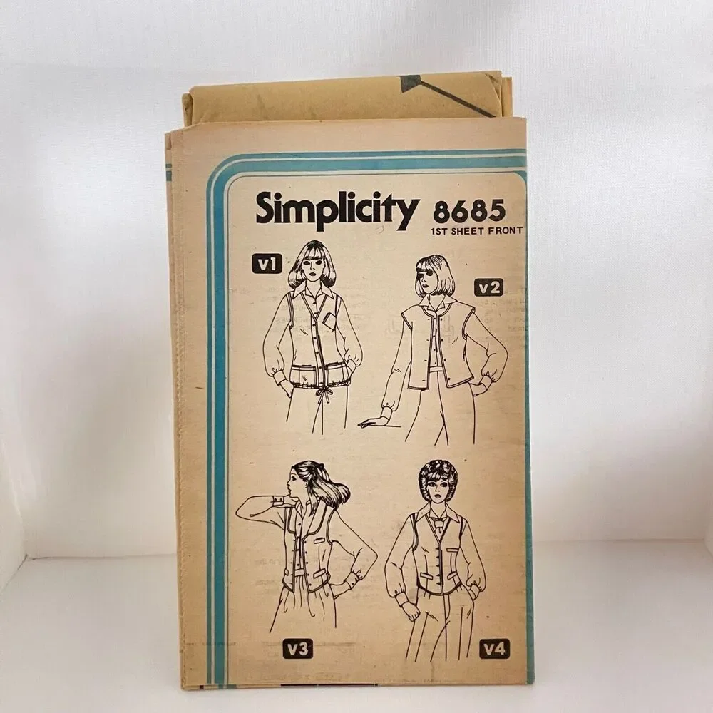 #8685 Simplicity Misses Set of Vests Sewing Pattern Size 12